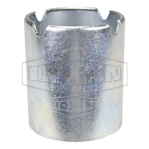 King Crimp Round Ferrule, 6 in Nominal, 5-7/8 in L, 0.12 in Thick, Carbon Steel, Domestic